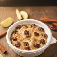 Apple Cinnamon Quinoa Date Pudding - Made with just these ingredients and inhouse plant-mylk. Creamy and delicious at Tralata in Mumbai