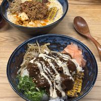Tofu donburi bowl  at Maneki in Worcester