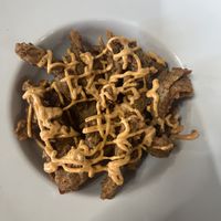 Adobitos de setas (totalmente recomendado!, la salsa pica un poco)  at Bespoke in El Puerto De Santa Maria