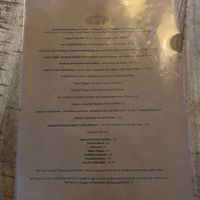Menu at Utopia in Inverness