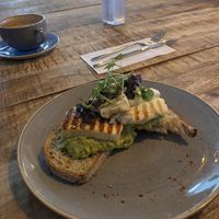 Halloumi with avocado on toast  at Utopia in Inverness