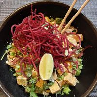 Vegan Pad Thai with tofu at Ô Wok in Mont-tremblant