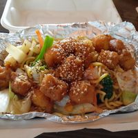 Orange tofu garlic noodles at My Thai Maui in Kahului