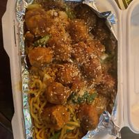 Garlic Noodles Orange Tofu  at My Thai Maui in Kahului