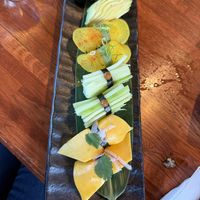 Vegan nigiri in so many different options!! This is avocado, Oshinko, mango and some other amazing combos  at Sushi In the Raw in Nevada City