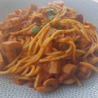 Spaghetti al Fungi at Signor Valentino in Cardiff