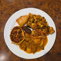 Prato com opções veganas do buffet at Boa Saúde in Sao Paulo