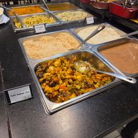Parte do buffet com sinalização vegana (VEG) at Boa Saúde in Sao Paulo