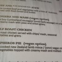 Menu at The Irish Embassy in Koh Lanta