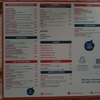 Menu at Hummus Bar - Bartok in Budapest
