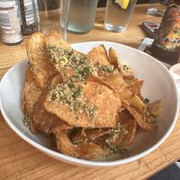 Vegan truffle chips  at Roots Inn & Kitchen in Sister Bay