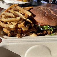 Island spice burger at Island Spice Vegan 707 in Hopland