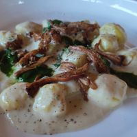 Gnocchi con finferli e vegcremoso at Osteria Casa Mia in Martignacco