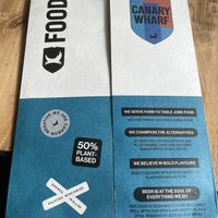 front of menu  at BrewDog - Canary Wharf in East London