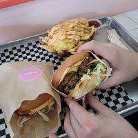 Burger and crush fries at Burger Crush in Victoria