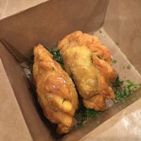 Samosa with a fruit chutney at Bloom in Chicago