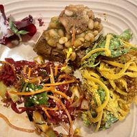 Take away from Bloom—-noodles, kimchi, beets…yummy!  at Bloom in Chicago