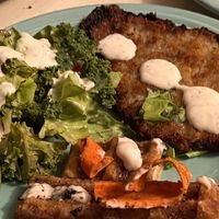 Cactus schnitzel with buji waffle sticks   at Bloom in Chicago