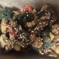 Mushrooms, broccoli, and peppers 🤍🌱  at Bloom in Chicago