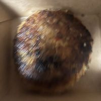 "Crab" cake (sorry it's blurry!) 🤍🌱  at Bloom in Chicago