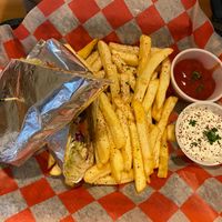 Gyro with fries at Falafel House in Roanoke