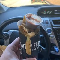 Fries pickles with blackberry mayo at Slutty Vegan - Edgewood in Atlanta