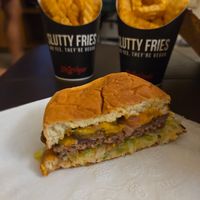 Dancing queen burger (we cut it in half) at Slutty Vegan - Edgewood in Atlanta