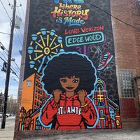 Cool mural on the side of the buildingg  at Slutty Vegan - Edgewood in Atlanta