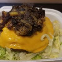 Dancehall Queen burger w/ vegan cheese, spicy plantains, no bun, just lettuce at Slutty Vegan - Edgewood in Atlanta