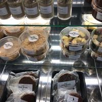 One part of the fridge section at Rudy's Vegan Butcher & Diner in North London