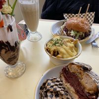 Absolutely inSANE food, highly highly recommend. Especially the double decker ‘beef’ burger and the peanut butter milkshake. I’m so so full but so so happy  at Rudy's Vegan Butcher & Diner in North London