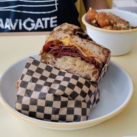 Lots of pastrami! at Rudy's Vegan Butcher & Diner in North London