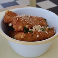Yummy mozzarella sticks at Rudy's Vegan Butcher & Diner in North London