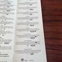 Menu, note the $5 vegan charge at the bottom   at Mi Corazon Mexican Cuisine in Cannon Beach