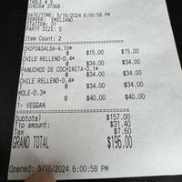 Bill for 4 of us.   at Mi Corazon Mexican Cuisine in Cannon Beach