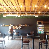 Interior with seating at Halwa Bakery & Cafe in Blacksburg