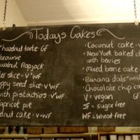 They always seem to have organic vegan cakes and cookies available. Everything is clearly marked too, with gluten-free, wheat-free options. at Hundred Monkeys Cafe in Glastonbury