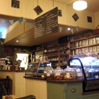 A nice friendly rustic vibe, with a plethora a baked sweet treats and good breakfast, lunch & dinner menu with good vegan options at Hundred Monkeys Cafe in Glastonbury