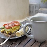 Breakfast we made with there items   at Gypsea Market in Tulum