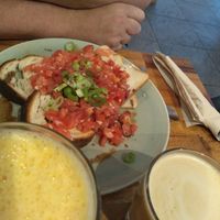 Toast with tomatoes with balsamique vinegar dressing at Café Augustin in Rouen