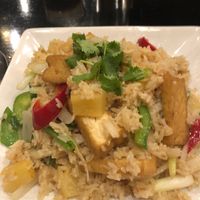 Vegan pineapple fried rice at Ruby of Siam in Highland Park
