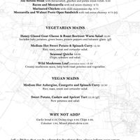 menu at The Bell Inn in Petworth