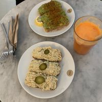 Avocado toast, not tuna toast  at Love Juice Bar - Grenelle in Paris
