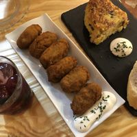croquettes and tortilla at Santa y Pura in Madrid