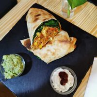 Vegan burrito at Santa y Pura in Madrid