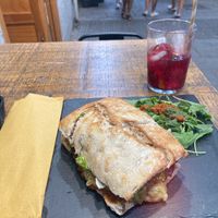 Sandwich mit Aubergine  at Santa y Pura in Madrid