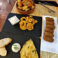 Bravas, Croquettes, Tortilla & Calamari  at Santa y Pura in Madrid