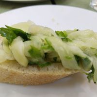 Pintxo de "boquerones" at Santa y Pura in Madrid