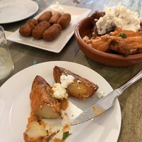 Patatas bravas / aioli / croquetas  at Santa y Pura in Madrid