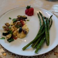 Just Egg Scramble with Asparagus at Amber House Bed & Breakfast in Rocheport